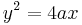 y^2=4ax