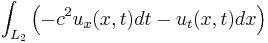 \int_{L_2} \left ( - c^2 u_x(x,t) dt - u_t(x,t) dx \right ) 