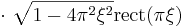 \cdot \ \sqrt{1 - 4 \pi^2 \xi^2}  \operatorname{rect}( \pi \xi ) 