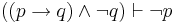 ((p \to q) \land \neg q) \vdash \neg p