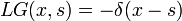 L G(x,s) = - \delta(x-s)