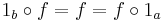 {\rm 1}_b\circ f=f=f\circ{\rm 1}_a