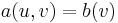 a(u,v) = b(v)