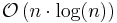 \mathcal{O}\left( {n \cdot \log (n)} \right)