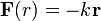 
\mathbf{F}(r)= -k \mathbf{r}
