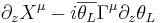 \partial_zX^\mu-i\overline{\theta_{L}}\Gamma^\mu\partial_z\theta_{L}