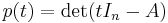 p(t) = \det(t I_n - A)\, 