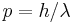 p=h/\lambda