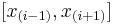 [x_{(i-1)},x_{(i+1)}]