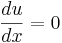  \frac{du}{dx}=0\, 