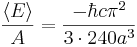 \frac{\langle E \rangle}{A} = 
\frac {-\hbar c \pi^{2}}{3 \cdot 240 a^{3}}