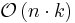 \mathcal{O}\left( {n \cdot k} \right)