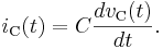 i_\mathrm{C}(t) = C \frac{dv_\mathrm{C}(t)}{dt}.