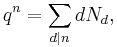 q^n = \sum_{d\mid n} d N_d,