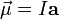 \vec{\mu}=I \mathbf{a}