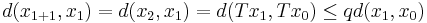 d(x_{1+1}, x_1) = d(x_2, x_1) = d(Tx_1, Tx_0) \leq qd(x_1, x_0)