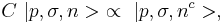 C\ |p,\sigma,n>\ \propto \ |p,\sigma,n^c>,