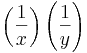 \left(\frac{1}{x}\right)\left(\frac{1}{y}\right)