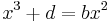 x^3 + d = bx^2