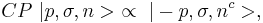 CP\ |p,\sigma,n>\ \propto \ |-p,\sigma,n^c>,