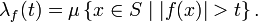 \lambda_f(t) = \mu\left\{x\in S\mid |f(x)| > t\right\}.