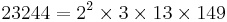 23244 = 2^2 \times 3 \times 13 \times 149