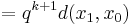 = q^{k + 1}d(x_1, x_0)\,\!