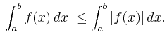 \left| \int_a^b f(x) \, dx \right| \leq \int_a^b | f(x) | \, dx. 