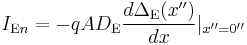 I_{\text{E}n} = - q A D_{\text{E}} \frac{d \Delta_{\text{E}} (x'')}{dx} |_{x''=0''}