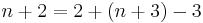 n + 2 = 2 + (n + 3) - 3