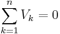 \sum_{k=1}^n V_k = 0