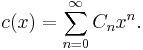 c(x)=\sum_{n=0}^\infty C_n x^n.