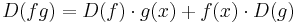 D(fg) = D(f)\cdot g(x) + f(x)\cdot D(g)