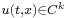 \scriptstyle u(t,x) \in C^k