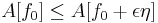 A[f_0] \le A[f_0 + \epsilon \eta]