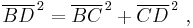  \overline{BD}^{\,2} = \overline{BC}^{\,2} + \overline{CD}^{\,2} \ ,