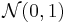 \mathcal{N}(0, 1)