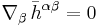 \nabla_\beta\, \bar{h}^{\alpha \beta} = 0 \,