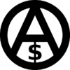 "Circle-A" anarchy symbol with dollar sign