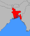 Map of Pakistan with East Pakistanمشرقی پاکستان highlighted