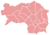 Map indicating the districts of Styria