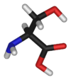 Stick model of L-serine.