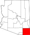 State map highlighting Cochise County