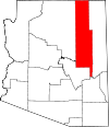 State map highlighting Navajo County