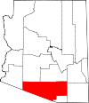 State map highlighting Pima County