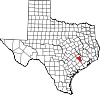 State map highlighting Austin County