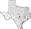 State map highlighting Blanco County