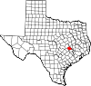 State map highlighting Burleson County