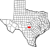 State map highlighting Gillespie County