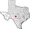 State map highlighting Kimble County